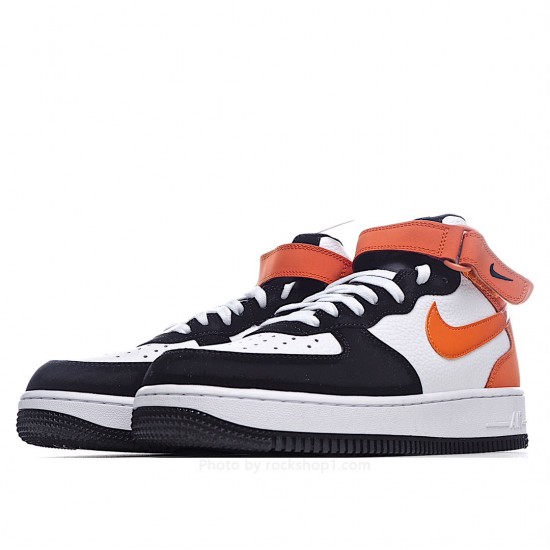 Nike Air Force 1 Mid Mid Top Black And White Orange