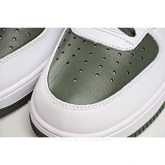 Nike Air Force 1 MID White and Green Mid-Top Sneakers