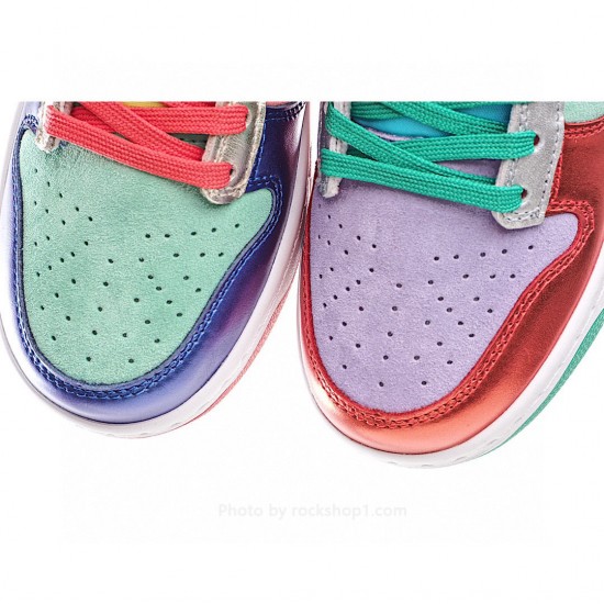 Nike Dunk Low Sunset PulseSB Sneakers Blue Pink Silver Green Red