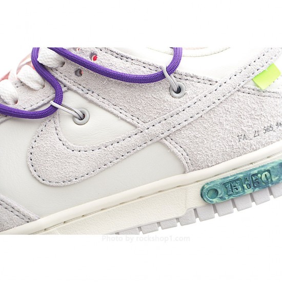 Nike SB Dunk OFF-WHITE Gray Purple Rose