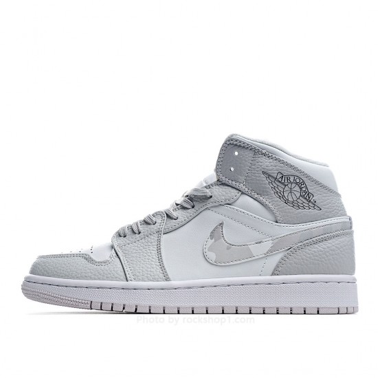 Air Jordan 1 Mid 'Swoosh Logo - Grey Camo'