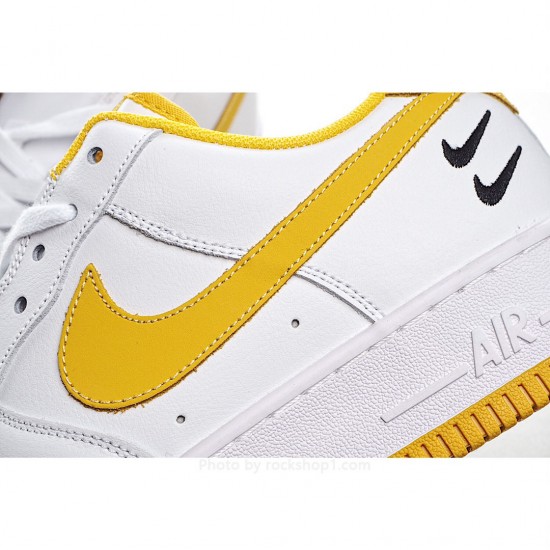 Nike Air Force 1 Low Low Top White and Yellow Double Hook