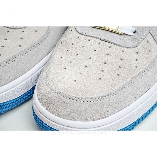 Nike Air Force 1 07 LV8 EMB Suede Grey Blue Hook