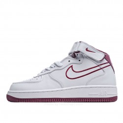 Nike Air Force1 white and red mid-top