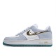 Nike Air Force 1 Low Top White, Blue and Gold