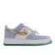 NikeAir Force 1 Low Top White Blue Gold