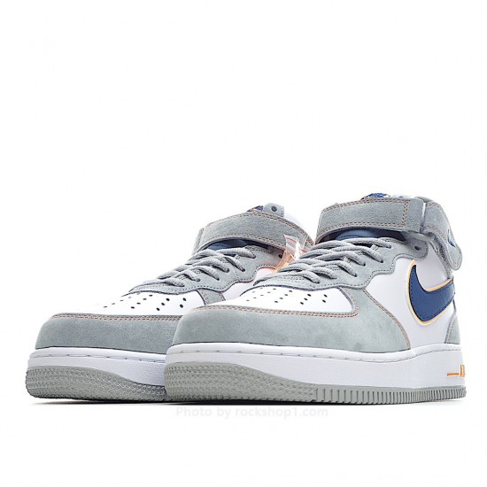 Nike Air Force 1 White Gray Blue Orange