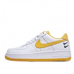 Nike Air Force 1 Low Low Top White and Yellow Double Hook