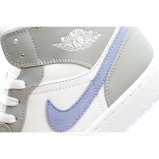 Wmns Air Jordan 1 Mid 'Wolf Grey Aluminum'