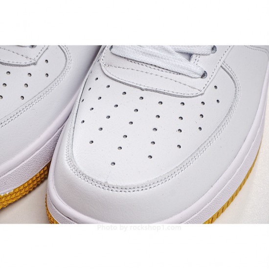 Nike Air Force 1 Low Low Top White and Yellow Double Hook