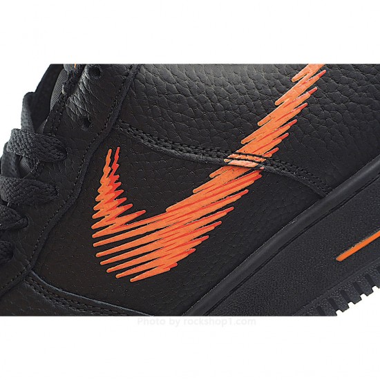 Nike Air Force 107 Black & Orange Low Top