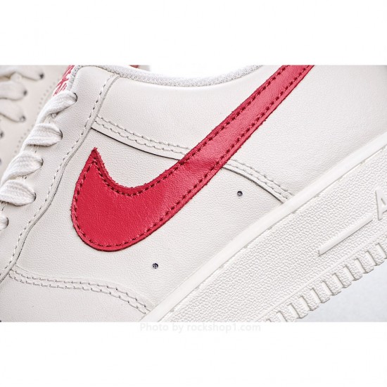 Nike Air Force 1 AF1 White and Red Sneakers