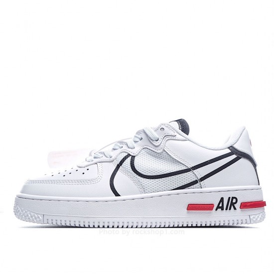 Nike AIR FORCE 1 REACT WHITE D/MS/X White Black Red