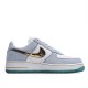 Nike Air Force 1 Low Top White, Blue and Gold