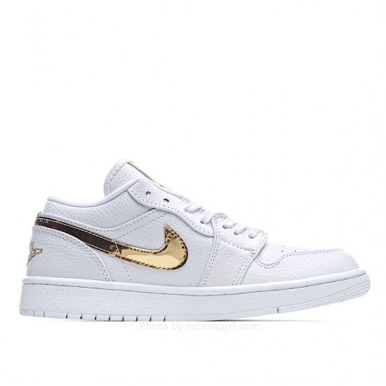 Wmns Air Jordan 1 Retro Low 'White Metallic Gold'