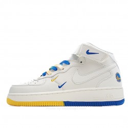 Nike Air Force 1 Mid07 Beige and Yellow Mid-Top Sneakers