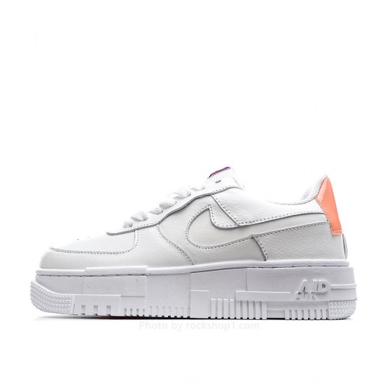 Nike Air Force 107 Low-Top Sneakers White and Orange Reflective Hook