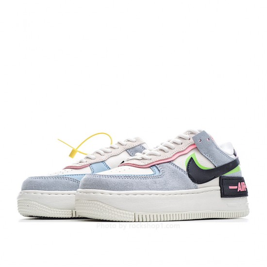 Nike Air Force 1 Shadow Blue Pink Green