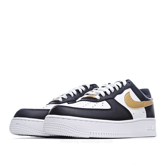 Nike Air Force 1 Low Low Top Black And White Gold