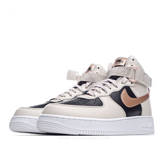 Nike Air Force 1 High High Top Milk Tea Black Rose Gold