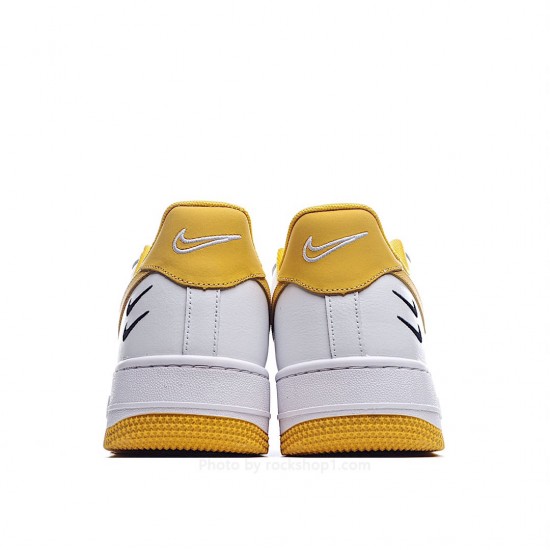 Nike Air Force 1 Low Low Top White and Yellow Double Hook