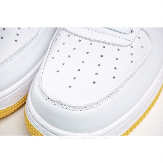 Nike Air Force1 White and Yellow Mid Top