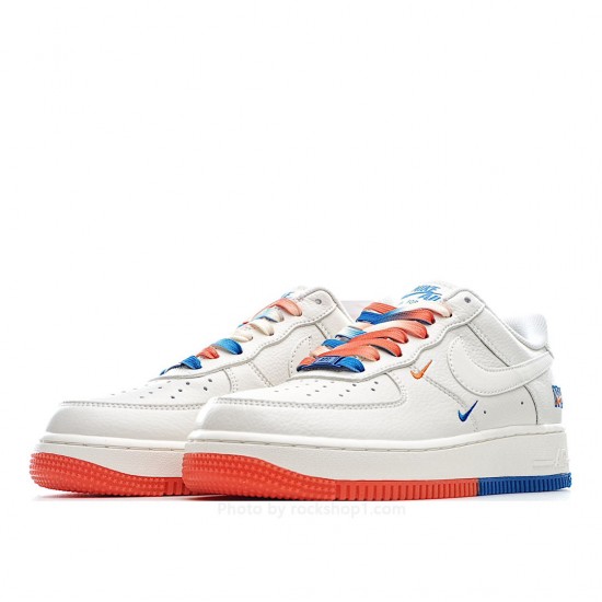 Nike Air Force 1 Low 07 Beige Red Blue Low Top Sneakers