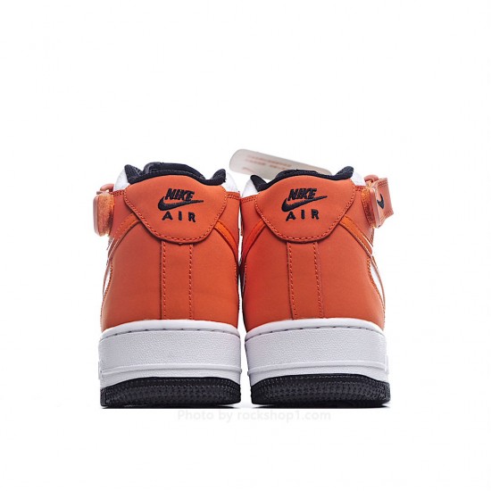 Nike Air Force 1 Mid Mid Top Black And White Orange