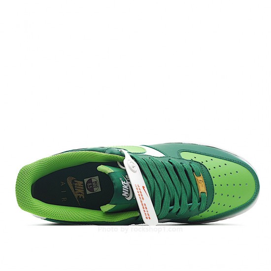 Nike Air Force Low First Use White and Green Low-Top Sneakers