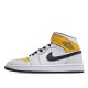 Wmns Air Jordan 1 Mid 'Perforated - White University Gold'