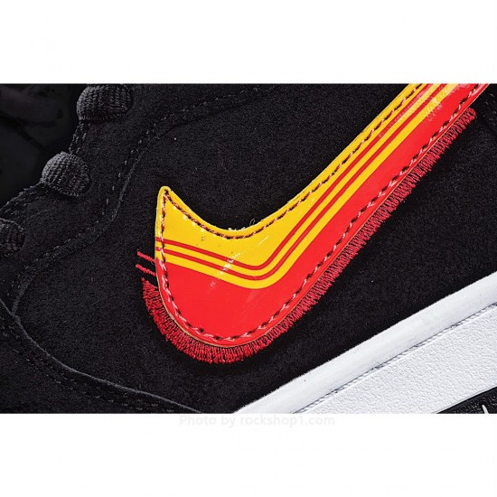 Nike SB DunkHigh Black Orange Yellow Hook High Cut