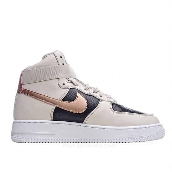 Nike Air Force 1 High High Top Milk Tea Black Rose Gold