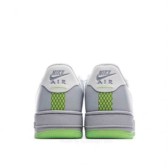 Nike Air Force 1 Low Grey-Green Drop Hook Low-Top Sneakers