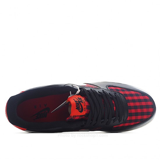 Nike Air Force 1 Low Top Black Red