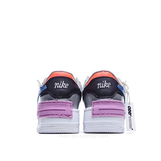 Nike WMNS Air Force 1 Shadow Silver Blue Purple Low Top Sneakers