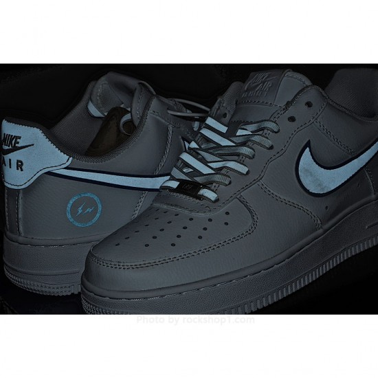 Fragment Design x Nike Air Force 1 Low White and Blue Low Top 3M Reflective