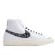 Nike Blazer Mid 77 Mid-Top Sneakers White and Black Cashew Flower