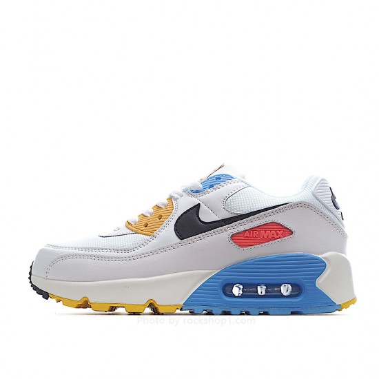 Nike Air Max 90 "Solar Flare" White, Blue and Yellow