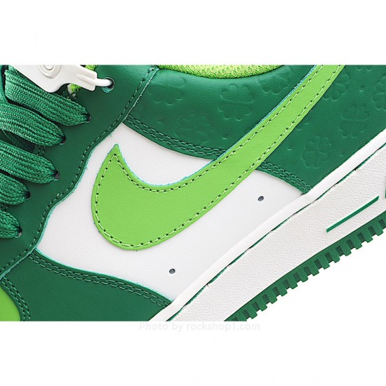 Nike Air Force Low First Use White and Green Low-Top Sneakers