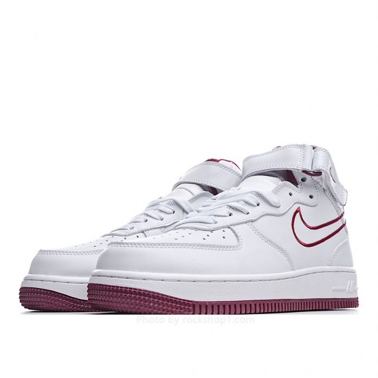 Nike Air Force1 white and red mid-top