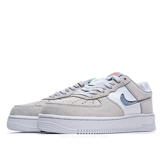 Nike Air Force 1 Low Top Sneakers Off-White Orange