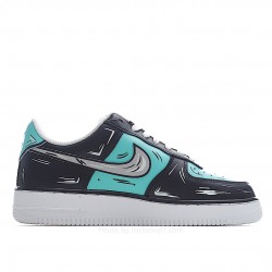 Nike Air Force 1 Low'07 Black and Blue Low Top Sneakers