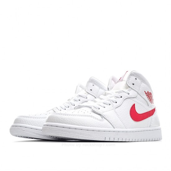 Wmns Air Jordan 1 Mid 'White University Red'