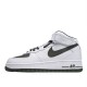 Nike Air Force 1 MID White and Green Mid-Top Sneakers