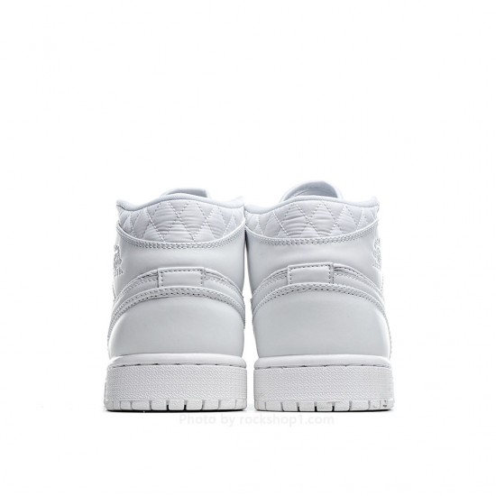 Wmns Air Jordan 1 Mid SE 'White Quilted'