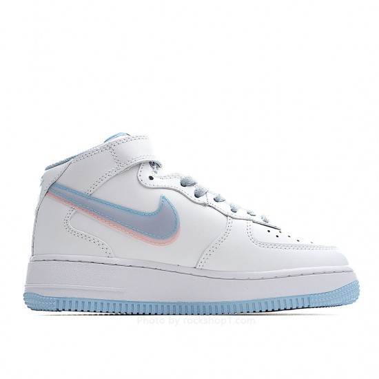 Nike Air Force 1 mid White pink blue