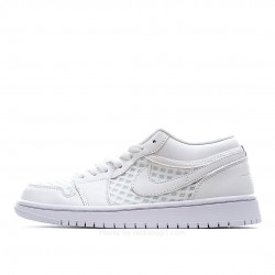 Wmns Air Jordan 1 Low Breathe 'Triple White'