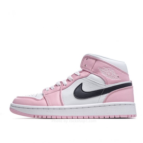 Air Jordan 1 Mid AJ1 Mid Basketball Shoes Sakura Pink